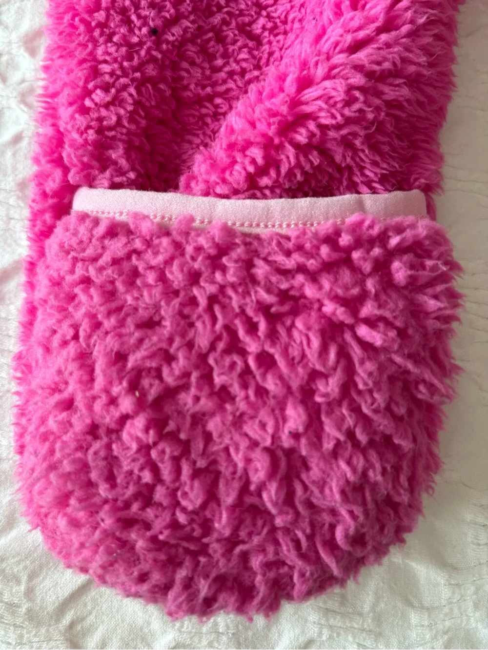 Snozu Hot Pink Sherpa Hooded Baby One-Piece Footie 9-12m